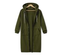 Générique Wateresty/Forcipower/Inteigrity Women Casual Zip Up Polyester Hoodies, Long Hoodie Tunic Jackets with Side Pockets (Army Green,5XL)