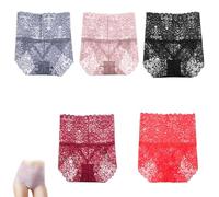Générique Wateresty Sexy High Waist Pretty Lace Panties, Comfort Buttock-Lifting & Tummy-Control Shaping Panties, Sexy Lace Brief (Mix*5 C,2XL)