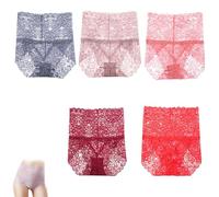 Générique Wateresty Sexy High Waist Pretty Lace Panties, Comfort Buttock-Lifting & Tummy-Control Shaping Panties, Sexy Lace Brief (Mix*5 A,2XL)