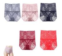 Générique Wateresty Sexy High Waist Pretty Lace Panties, Comfort Buttock-Lifting & Tummy-Control Shaping Panties, Sexy Lace Brief (Mix*5 B,XL)