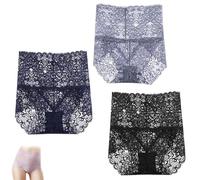 Générique Wateresty Sexy High Waist Pretty Lace Panties, Comfort Buttock-Lifting & Tummy-Control Shaping Panties, Sexy Lace Brief (Mix*3 C,XL)