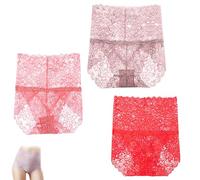 Générique Wateresty Sexy High Waist Pretty Lace Panties, Comfort Buttock-Lifting & Tummy-Control Shaping Panties, Sexy Lace Brief (Mix*3 A,M)