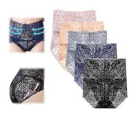 Générique Wateresty Sexy High Waist Pretty Lace Panties,Women's Buttock-Lifting&Tummy-Control Shapewear,Soft Breathable Lace Brief (FR/ES, Alpha/Lettres, M, Taille Normale, Taille Normale, 5A)