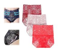Générique Wateresty Sexy High Waist Pretty Lace Panties,Women's Buttock-Lifting&Tummy-Control Shapewear,Soft Breathable Lace Brief (FR/ES, Alpha/Lettres, TG, Taille Normale, Taille Normale, 3A)