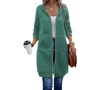 Générique Wateresty Women Casual Zip up Fleece Hoodies, Oversized Hoodies for Women, Trendy Casual Long Sweatshirts Side Pockets (Green,M)