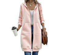 Générique Wateresty Women Casual Zip up Fleece Hoodies, Oversized Hoodies for Women, Trendy Casual Long Sweatshirts Side Pockets (Pink,M)