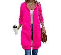 Générique Wateresty Women Casual Zip up Fleece Hoodies, Oversized Hoodies for Women, Trendy Casual Long Sweatshirts Side Pockets (Rose Red,TTG)