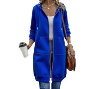 Générique Wateresty Women Casual Zip up Fleece Hoodies, Oversized Hoodies for Women, Trendy Casual Long Sweatshirts Side Pockets (Royal Blue,4TG)