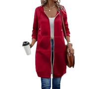 Générique Wateresty Women Casual Zip up Fleece Hoodies, Oversized Hoodies for Women, Trendy Casual Long Sweatshirts Side Pockets (Wine Red,TTG)
