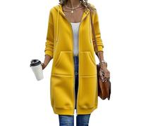 Générique Wateresty Women Casual Zip up Fleece Hoodies, Oversized Hoodies for Women, Trendy Casual Long Sweatshirts Side Pockets (Golden,TTG)