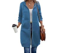 Générique Wateresty Women Casual Zip up Fleece Hoodies, Oversized Hoodies for Women, Trendy Casual Long Sweatshirts Side Pockets (Blue,3TG)