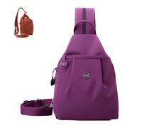 Générique Waterproof 2-Way Commuter Bag Backpack Chest, Double Zipper, Oxford Cloth, Adjustable Shoulder Strap, Travel Daypack (Purple)