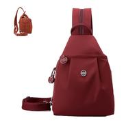 Générique Waterproof 2-Way Commuter Bag Backpack Chest, Double Zipper, Oxford Cloth, Adjustable Shoulder Strap, Travel Daypack (Red)