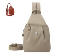 Générique Waterproof 2-Way Commuter Bag Backpack Chest, Double Zipper, Oxford Cloth, Adjustable Shoulder Strap, Travel Daypack (Khaki)