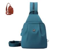 Générique Waterproof 2-Way Commuter Bag Backpack Chest, Double Zipper, Oxford Cloth, Adjustable Shoulder Strap, Travel Daypack (Blue)