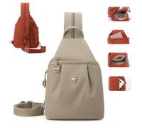 Générique Waterproof 2-Way Commuter Bag, Convertible Commuter Bag, Anti-Theft Travel Tote, Stylish, Efficient Storage Design, Comfortable Carrying, For Women (Khaki)