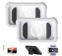 Générique Waterproof 480° Shower Phone Holder - Wall & Bathtub Mount, Adjustable Bathroom Phone Stand, Retractable Adjustable Rotating Bathroom Phones Stand, for 4-7 inch Phones (White*2)