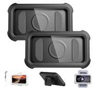 Générique Waterproof 480° Shower Phone Holder - Wall & Bathtub Mount, Adjustable Bathroom Phone Stand, Retractable Adjustable Rotating Bathroom Phones Stand, for 4-7 inch Phones (Black*2)