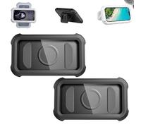 Générique Waterproof 480° Shower Phone Holder - Wall Bathtub Mount, Adjustable Bathroom Phone Stand with Touch Screen, 2-in-1 Waterproof Rotatable Case, for 4-7in Phones (2*Black)