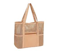 Générique Waterproof Beach Bag - Large Capacity Travel Essentials Tote, Mesh Shoulder Bag | Foldable Lightweight Swim Organizer for Vacation and Cruises, Sandproof Summer Storage