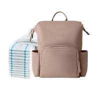 Générique Waterproof Diaper Backpack, Travel Baby Bag, PU Leather Mommy Backpack, Water-Resistant, Fashionable Design, Multi-Function, Convenient Baby Gear Organizer, Black, Large Size