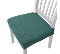 Générique Waterproof Jacquard Chair Covers, Set of 2/4/6 Dining Room Chair Seat Covers, Durable, Stylish & Easy-Clean (Green,Set of 2)