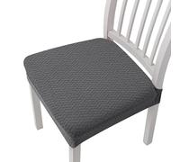 Générique Waterproof Jacquard Chair Covers, Set of 2/4/6 Dining Room Chair Seat Covers, Durable, Stylish & Easy-Clean (Gray,Set of 4)