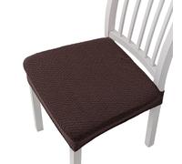 Générique Waterproof Jacquard Chair Covers, Set of 2/4/6 Dining Room Chair Seat Covers, Durable, Stylish & Easy-Clean (Coffee,Set of 4)