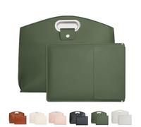 Générique Waterproof Leather 14-16in 2PCS Laptop Bag for Women Handbag, 2PCS Women's Laptop Tote Bag Set for Woman (Green)