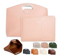 Générique Waterproof Leather 14-16In 2PCS Laptop Bag for Women Handbag, for Laptops and iPad (Pink)