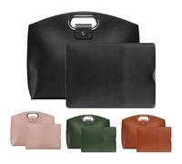 Générique Waterproof Leather 14-16In 2PCS Laptop Bag for Women Handbag iPad Cases, Work Tote Bag Briefcase (Black)