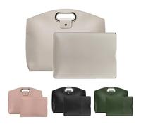 Générique Waterproof Leather 14-16In 2PCS Laptop Bag for Women Handbag iPad Cases, Work Tote Bag Briefcase (Milky White)