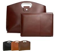 Générique Waterproof Leather 2PCS Laptop Bag for Women, Waterproof Leather, Work Tote Bag Briefcase (Style-C)