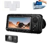 Générique Waterproof Phone Case with Built-in Bluetooth Speaker, Shower Holder 360° Rotation & Suction Cup Mount, Touch Screen Compatible 4-10 inch Cell Phones (Black)