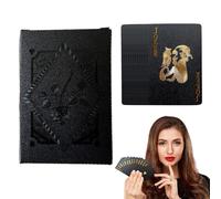 Générique Waterproof Playing Cards - Set of 54 Exquisite Black Foil Plaaying Cards, Playing Card | Card for Gathering, Family Interaction, Party Games, Group Activities