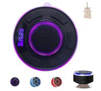 Générique Waterproof Shower Speaker with RGB Light & LED Display, Detachable Suction Cup, 360° Clear Balanced Sound, Hands-Free Calling, Portable for Bathroom Pool Outdoor (Purple)