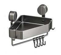 Générique Waterproof Suction Cup Shower Rack, Rustproof Bathroom Storage Shelf, 12-inch Wall with Drainage Build, No-Drilling Organizer with Modern Style, Gear for Shampoo and Soap