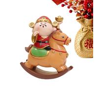 Générique Wealth Statue - Resin Chinese Desktop for, Rocking Horse Decor with, Charm, Easy Display, Desktop Decor Tool, Wealth Statue Accessory for Cars Shop Home School Offices Cafes 4.21 in