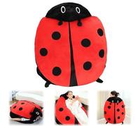 Générique Wearable Ladybug Pillow,Cute Warm Removable Giant Ladybug Pillow,Oversized Stuffed Soft Plush Big Bug Pillows for Children and Adults (100cm/39.3inch)