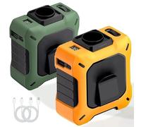 Générique - Wearable Waist Fan & Power Bank with Desktop, 8000mAh Battery. With Clip & Flashlight (Orange+Green)