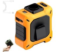 Générique Wearable Waist Fan & Power Bank With Desktop Stand, Rechargeable Wearable Neck Fans for Outdoor, Camping, Traveling (Orange)