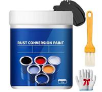 Générique Weatherproof Rust Converter Paint For Metal,4-In-1 Rust Conversion Paint For Metal,Water-Based Industrial Anti-Rust Painting With Tool,For Various Metals (Black)