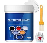 Générique Weatherproof Rust Converter Paint For Metal,4-In-1 Rust Conversion Paint For Metal,Water-Based Industrial Anti-Rust Painting With Tool,For Various Metals (White)