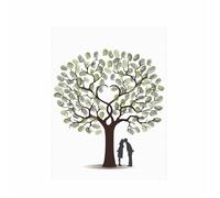 Générique Wedding Guest Book Fingerprint Tree Canvas Wall
