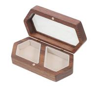 Générique Wedding Ring Boxes, Wooden Double Rings Box, Elegant Desk Organizer, Rustic Keepsake Display for Engagement, Bridal Party, Groom Proposal, Anniversaries, Wife and Husband Ceremony Use