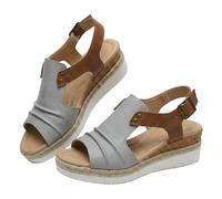 Générique Wedge Sandals for Women Womens Espadrilles Wedges Summer Dressy 2026 Open Toe Ankle Strap Espadrilles Sandals Slipper Outdoors Slip-on Platform Dressy Summer Dress Shoes (Grey,41)