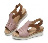 Générique Wedge Sandals for Women Womens Espadrilles Wedges Summer Dressy 2026 Open Toe Ankle Strap Espadrilles Sandals Slipper Outdoors Slip-on Platform Dressy Summer Dress Shoes (Pink,40)