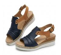 Générique Wedge Sandals for Women Womens Espadrilles Wedges Summer Dressy 2026 Open Toe Ankle Strap Espadrilles Sandals Slipper Outdoors Slip-on Platform Dressy Summer Dress Shoes (Blue,36)