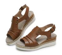 Générique Wedge Sandals for Women Womens Espadrilles Wedges Summer Dressy 2026 Open Toe Ankle Strap Espadrilles Sandals Slipper Outdoors Slip-on Platform Dressy Summer Dress Shoes (Brown,36)
