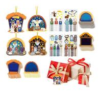 Générique Weihnachtsornament Bastelset - 2D Dekoration Mit Aufklebern | Eigene Weihnachtsdekoration Basteln | Ornament - Kinder Erwachsene Feiertage Klassenzimmer Zuhause Winter Fenster